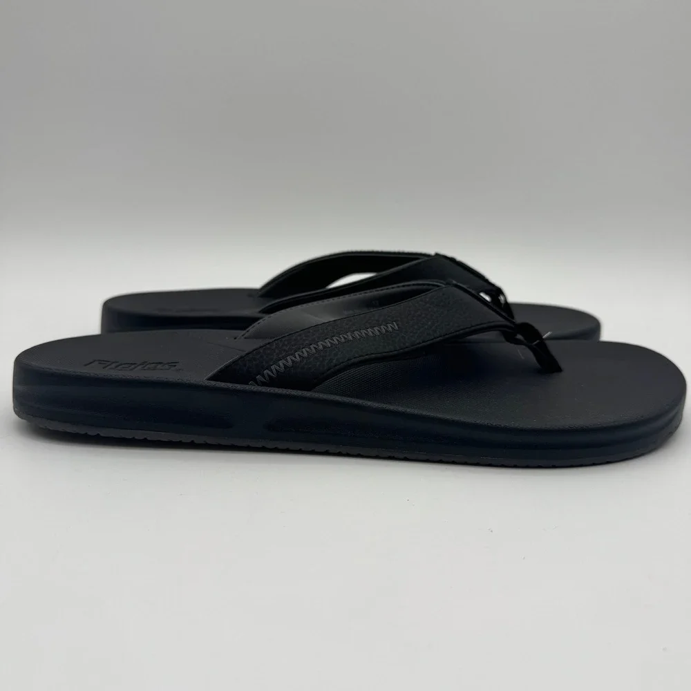 Flojos Men's Black Flip Flop Sandals Size 12 Comfort Beach‎ Casual Thong Slip On
